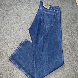 Jeans vintage Levis 505 uomo 40x32 vero denim arancione linguetta USA DARK 20505 0217 - Foto 1 di 8