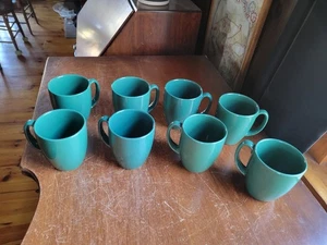 8er Set ~ Corelle Steinzeug "HUNTER GREEN" Tassen 4" hoch - Bild 1 von 7