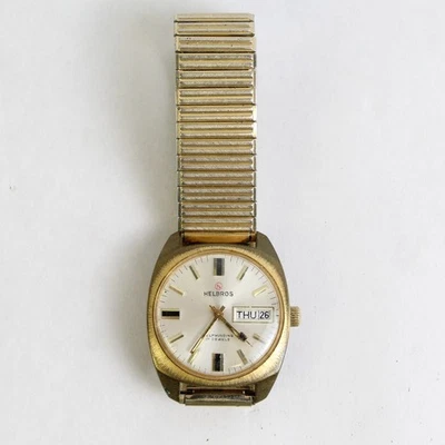 Vintage Helbros Men’s Gold Tone Men’s Self-Winding 17 Jewels Day Date Watch - Image 1 of 4