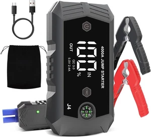 Jump Starter Power Bank 4000A 12V (12.0L Diesel) 26800mAh Avviatore a Salto per Auto LED - Foto 1 di 16