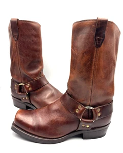 Vintage 1994 Durango Crossroads Harness Stiefel Echtleder eckige Zehenpartie Größe 10 Herren - Bild 1 von 10