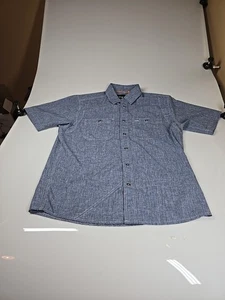 Orvis Herren blau Polyester Kurzarm Knopfleiste Kragen Hemd Größe M - Bild 1 von 8