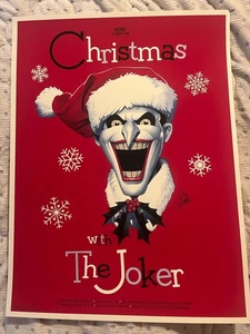 Batman Animated Series Christmas w/ The Joker Red Poster Phantom City Mondo Art - Picture 1 of 1