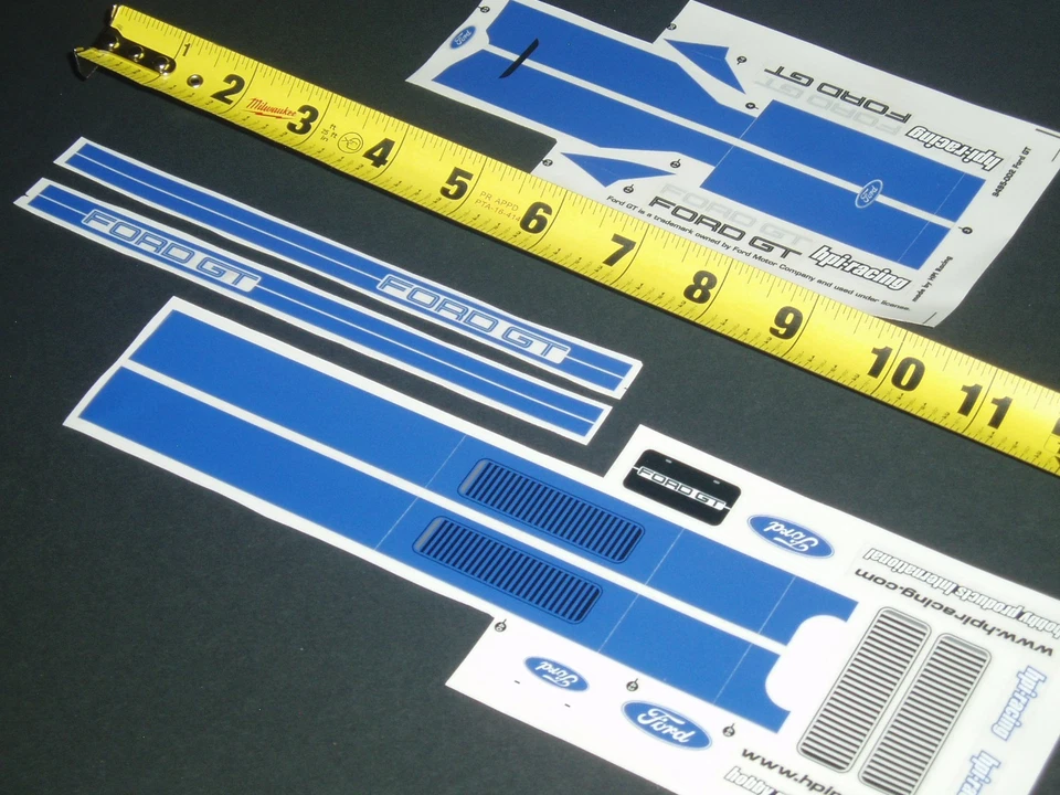 1/10 HPI RC CAR DECALS *FORD GT BODY/RACING/RALLY STRIPES/GT40 MODEL*mustang/40 - Image 1 of 3