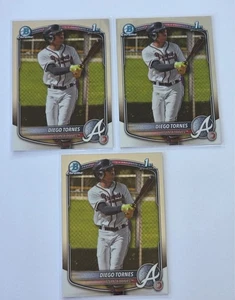 Diego Tornes 2025 Bowman Chrome 3 card lot 1st Bowman Chrome #BCP-214 Braves - Picture 1 of 1