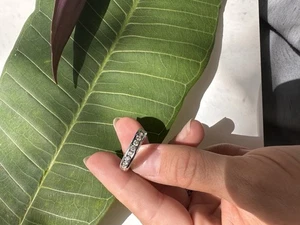 18 Karat Weißgold Unisex Hochzeitstag Band Größe 7. Brillanten von ODI - Bild 1 von 15