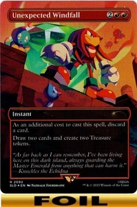 1x - Unexpected Windfall - FOIL BORDERLESS #2092 - Sonic Secret Lair - NM MTG - Picture 1 of 1