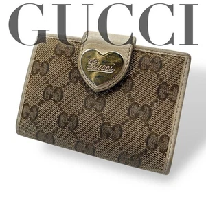 GUCCI Estuche Pass Beige Corazón Cuero Shima Line Tarjetero Elegante D985 - Imagen 1 de 8