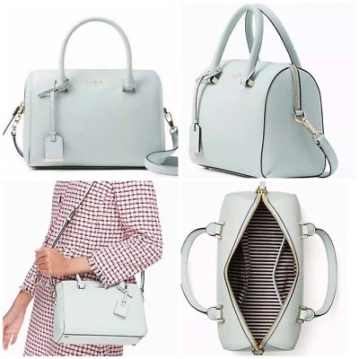 全新带标签 Kate Spade Cameron Street 大号 Lane Saffiano 皮革挎包 Misty Mint — 第 1/4 张图片