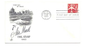 C61 7c  Red Jet Coil  Artcraft FDC  - Picture 1 of 1