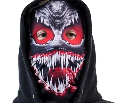 Sciarpa tubolare maschera veleno horror taglia unica unisex halloween motto festa - Immagine 1 di 2