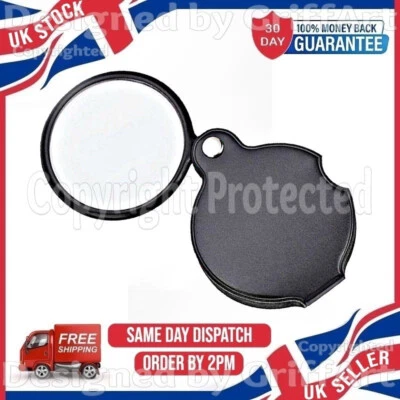 10X HANDGRÖSSE KLAPPBARE LUPE SCHMUCK KLEINDRUCK LESELUPE - Bild 1 von 4