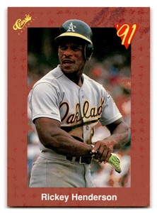 1991 Classic Baseball # T75 Rickey Henderson Oakland Athletics