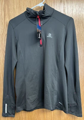 Nueva Camisa Salomon "Agile 1/2 Cremallera Capa Media" Para Mujer Manga Larga Mediana Senderismo Foto 1 de 3