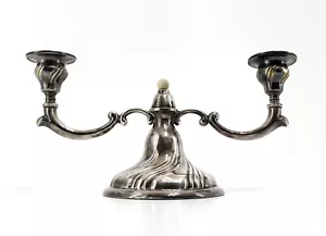 antik Kerzenleuchter Kallmeyer & Harjes Kerzenhalter 2-arm Kerzenständer H16xB32 - Bild 1 von 5