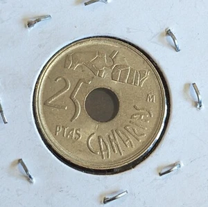 1994 Spain 25 Pesetas Canary Islands Juan Carlos Dragon Tree Aluminum Bronze - Picture 1 of 2