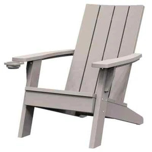 Classic Gray Folding Wood Patio Deck Garden Adirondack Chair - Picture 1 of 4