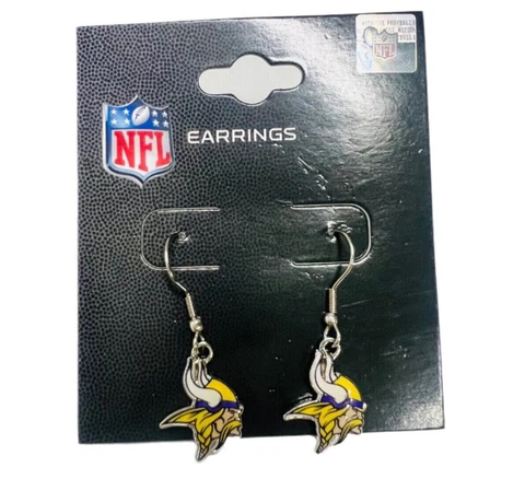 Minnesota Vikings NFL J-Hook Team Logo Women’s Dangle Earrings Cover