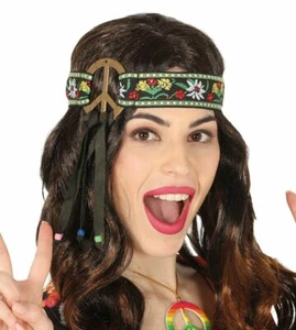 Stirnband Kopfband Haarschmuck Blumen Hippie 60 70 Jahre Karneval Flower Power - Bild 1 von 4