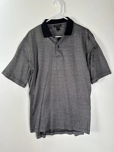 Harold Powell Poloshirt Herren M Grau Muster Academia Preppy Shirt Geometrisch - Bild 1 von 5