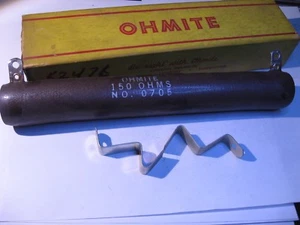 Ohmite Glasfaser emaillierter Widerstand 150 Ohm 150R 175 Watt Lagerbestand 0705 - Neu aus altem Lagerbestand Menge 1 - Bild 1 von 3