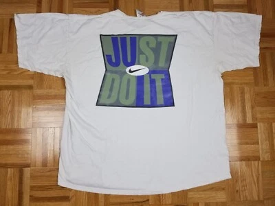 CAMISETA VINTAGE 90' NIKE JUST DO IT BLANCA XXLLARGE HECHA EN EE. UU. Foto 1 de 4