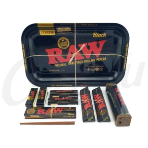 All Black Editon Raw Medium Tray Set Poker Tips Roller Connosiour Gift Set - Picture 1 of 7