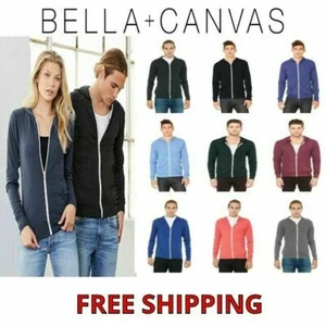 Bella + Canvas Unisex Triblend Full-Zip Lightweight Hoodie Fleece XS-2XL 3939 - Picture 1 of 42
