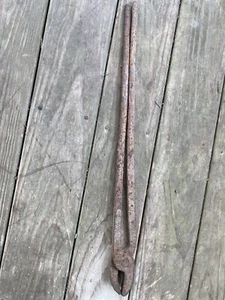 Antique Hand Forged Blacksmith Tong Pliers Tool￼ - Picture 1 of 2