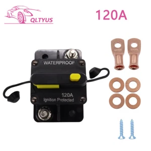 120A Circuit Breaker for Boat Trolling Motor Marine Inline Fuse W/Manual Reset - Picture 1 of 5