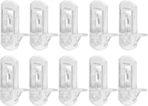 10Pcs Locking Shelf Support Pegs, 8Mm Shelf Pins Clear Shelf Clips Plastic Shelf - Picture 1 of 12
