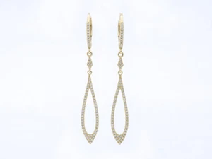 Orecchini prezzo ottimo con 132 diamanti scintillanti oro giallo 750 18 carati nuovi dettagli - Foto 1 di 6