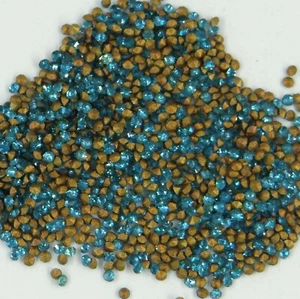 206 13 *** 60 alte Strasssteine (60er Jahre) konischer Boden 1,3mm TÜRKIS - Bild 1 von 2