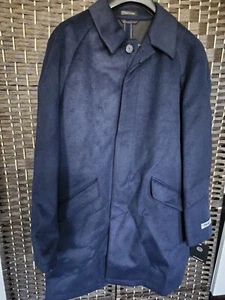 DKNY Men's Water Repellent Rain Coat Jacket, Navy solid 46 long New with tag - Picture 1 of 3