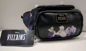 Disney Villains Black Fanny Pack Belt Bag Ursula, Maleficent And Cruela - Picture 1 of 8