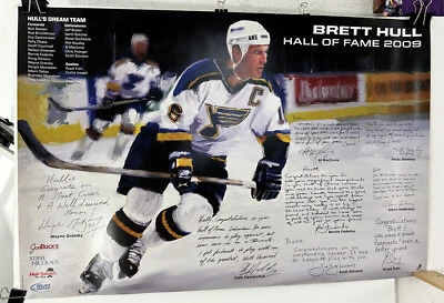 St. Louis Blues Brett Hull Hockey Hall of Fame Induction Poster SGA 2009 NHL - Image 1 of 3