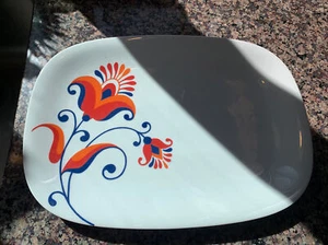 MCM VINTAGE BLOCK LANGENTHAL TRANSITION FLOWER 13 1/2” OVAL SERVING PLATTER - Picture 1 of 6