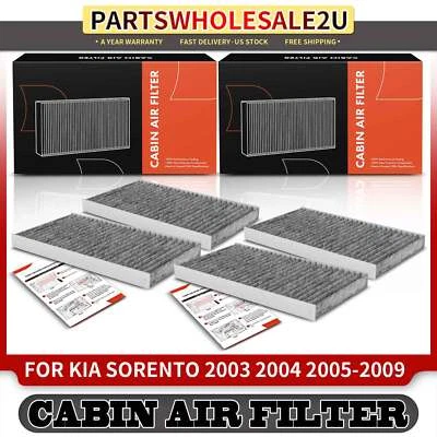 Filtro de aire de cabina de carbón activado delantero 4 piezas nuevo para Kia Sorento 2003 2004-2009 Foto 1 de 4