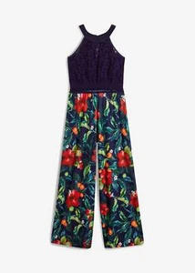 Neu Neckholder-Jumpsuit Gr. 38 Dunkelblau Rot Geblümt Damen Overall Hosenanzug - Bild 1 von 1