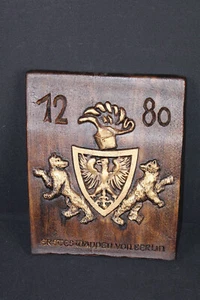 Erstes Wappen von Berlin / Kunststoffschild Plakatindustrie  Berlin um 1950/60 - Bild 1 von 5