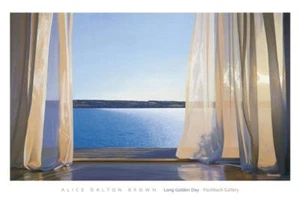 Long Golden Day by Alice Dalton Brown Coastal Beach Ocean Art Print Poster 60x40 - Picture 1 of 1