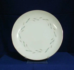 Narumi Faye Salad Plate 5164 Round Blue Gray Leaves Garland Platinum Japan - Picture 1 of 5