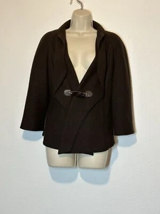 Cole Haan Womens Size XS Brown Wool Alpaca One Button Jacket Blazer Topper - Picture 1 of 4