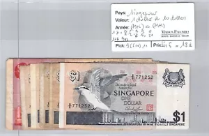 6 Tickets Singapore - 1 Dollar And 10 Dollars - (1976 And 1979) - Picture 1 of 2