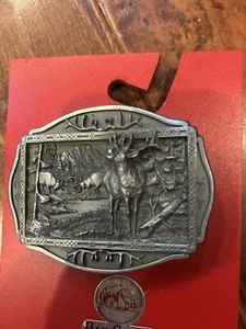 Gürtelschnalle Vintage Elch Relief Brew City Sammlerstücke Zinn Made in USA - Bild 1 von 5