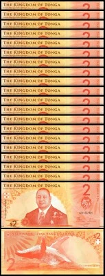 Tonga, 2 Pa'anga 2023 2024, UNC, 20 Pcs LOT, Consecutive,P-NEW DESIGN, A 00**** - Image 1 of 4