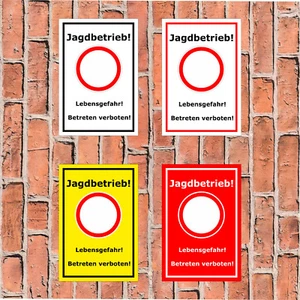 Schild - Jagdbetrieb - 3 Größen - S00351-003 - Bild 1 von 5