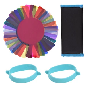 24 Stück Rundkopf Kamera Blitz Speedlite Beleuchtung Farbe Gel Filter Kit F3C2 G2J3 - Bild 1 von 11