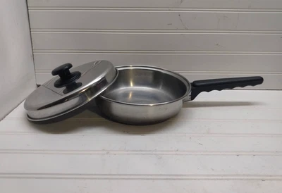 Lifetime Cookware 8" Skillet Regal Ware Multiply Stainless Fry Pan Sauté Pot Lid - Image 1 of 4