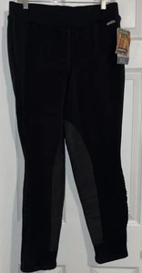 Pantalones Kerrits Power elásticos de vellón tiro de flujo parche de rodilla negro talla XL NUEVOS - Imagen 1 de 5